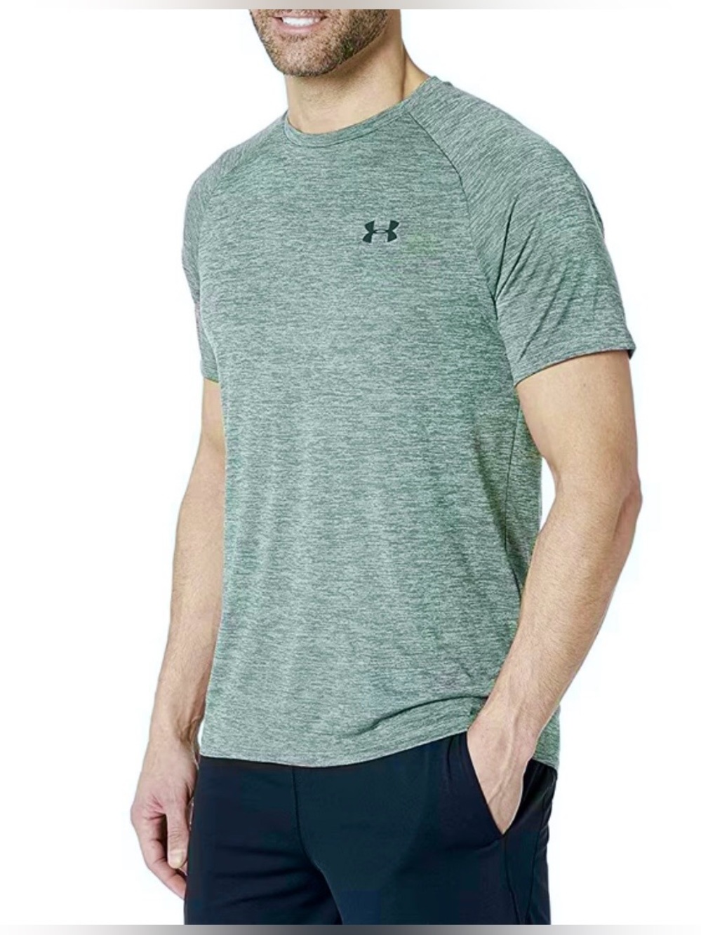 Under Armour Tech Tee Men’s Medium Short Sleeve Performance Tee - Green Heather